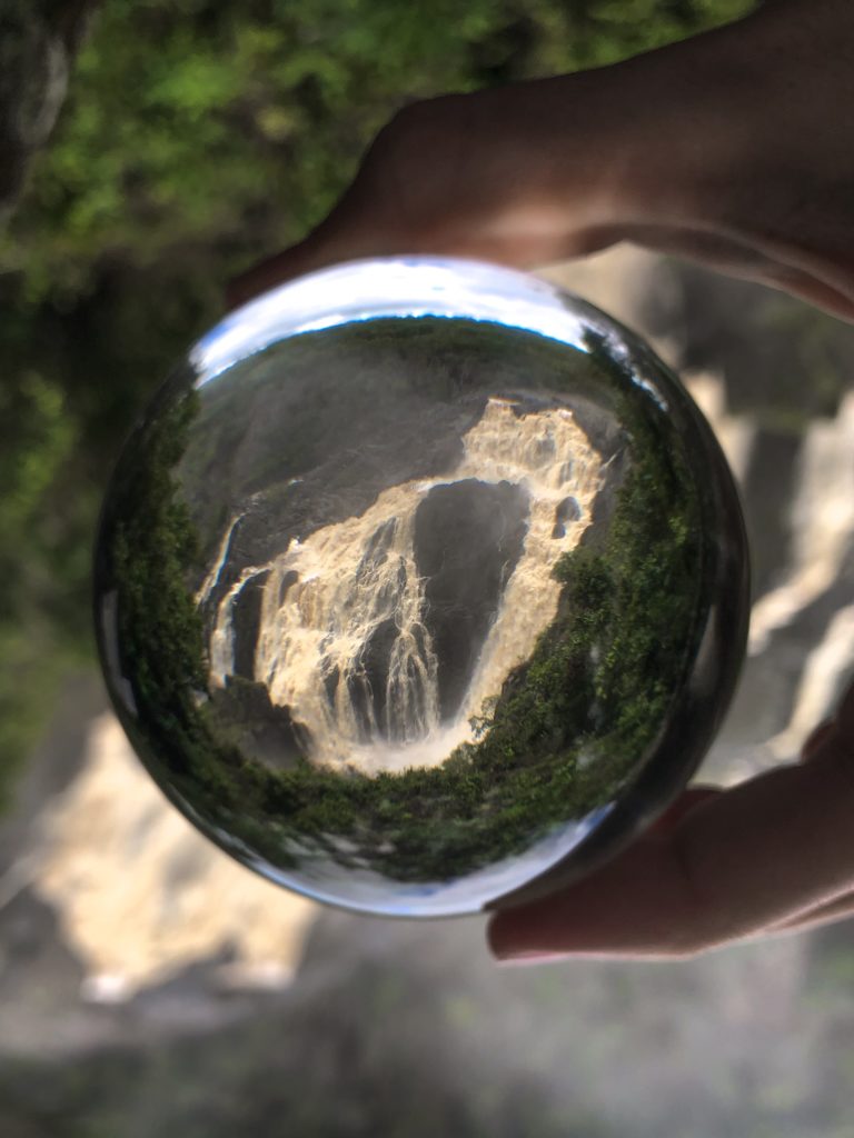 Lens Ball picture of Barron Falls in flood