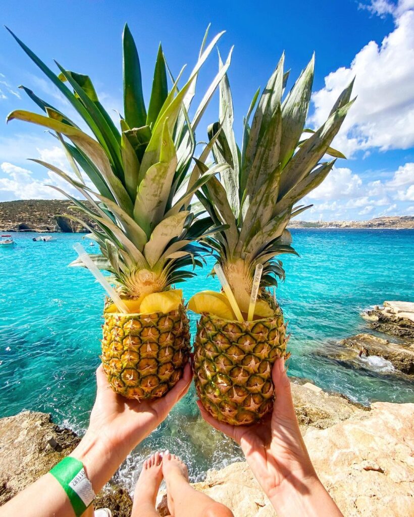 Blue Lagoon Malta pineapple cocktail Sarah Latham