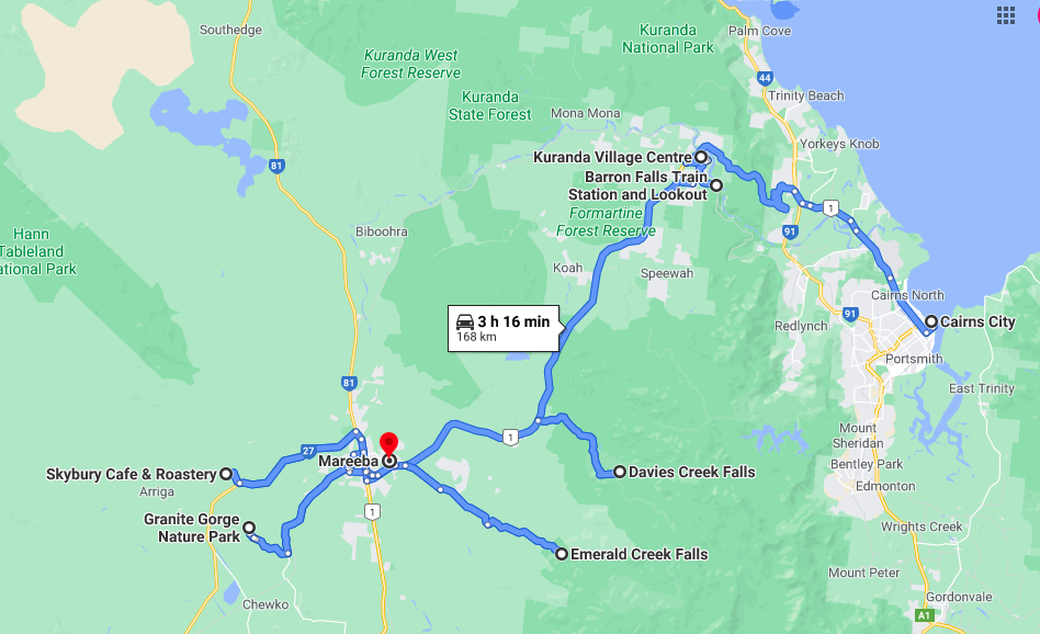 Cairns to Mareeba Road Trip Itinerary