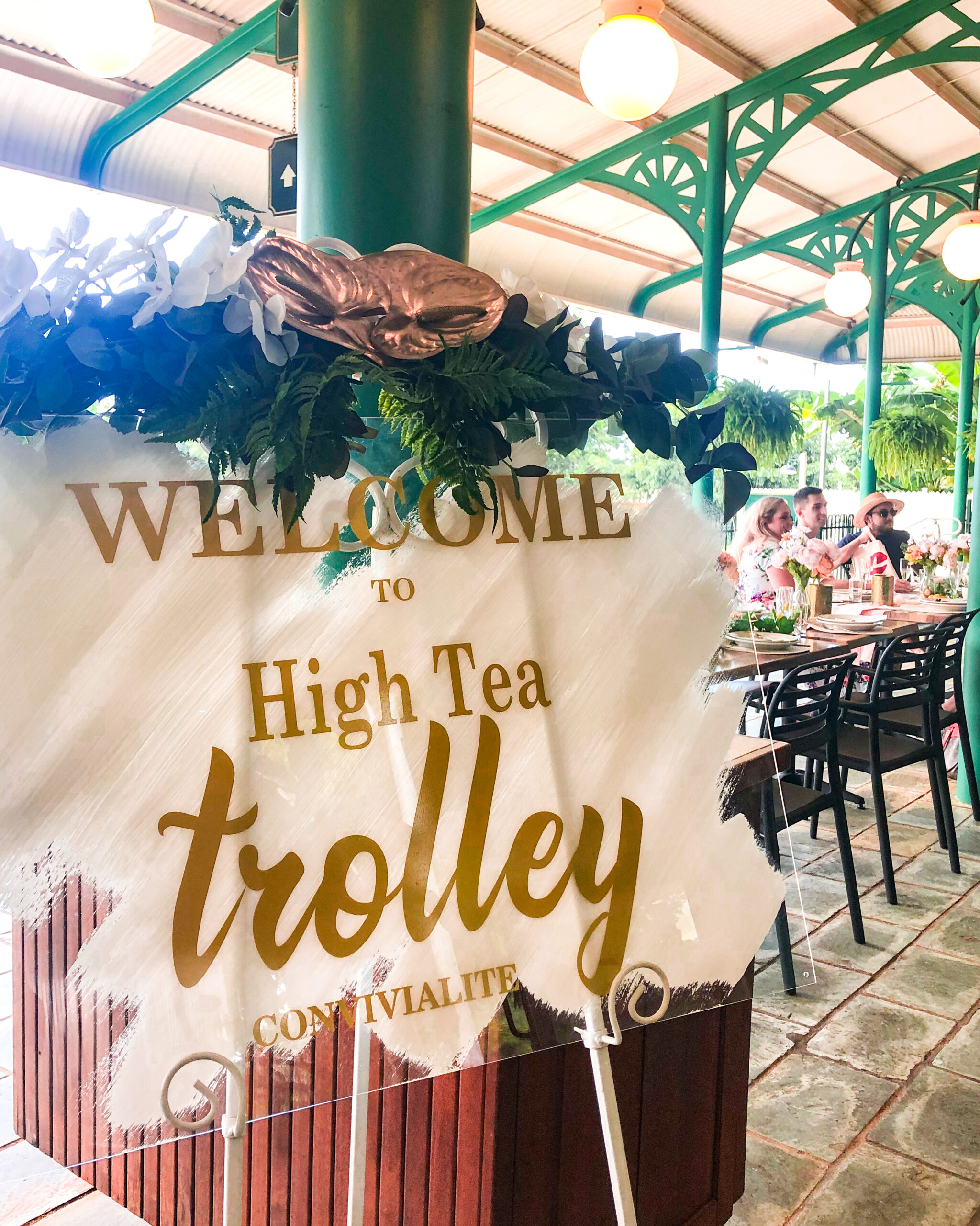 Welcome to High Tea Trolley sign