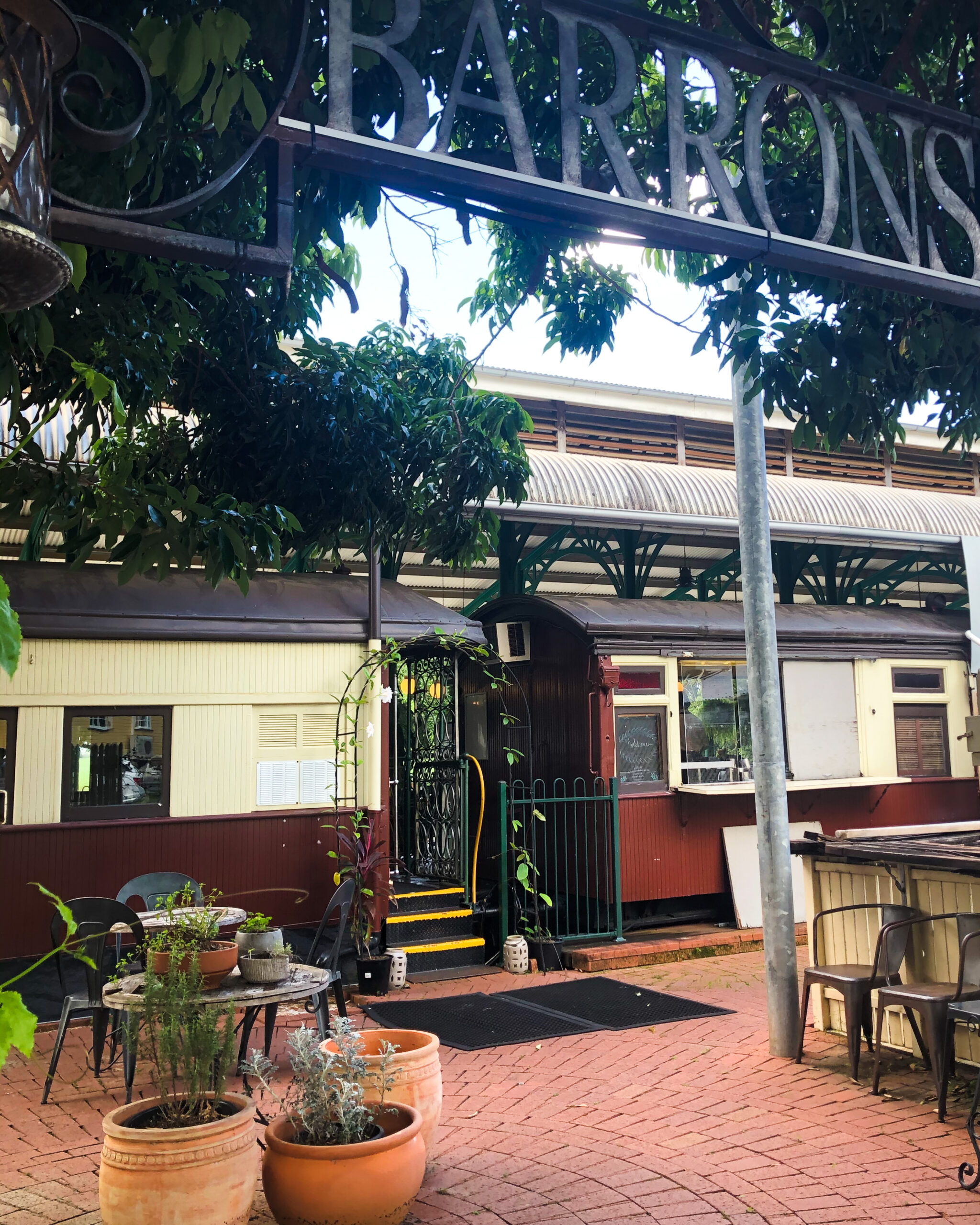 Freshwater Railway Station cafe leading to train