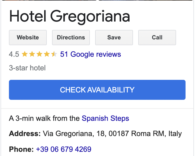 Hotel Gregoriana Google Search
