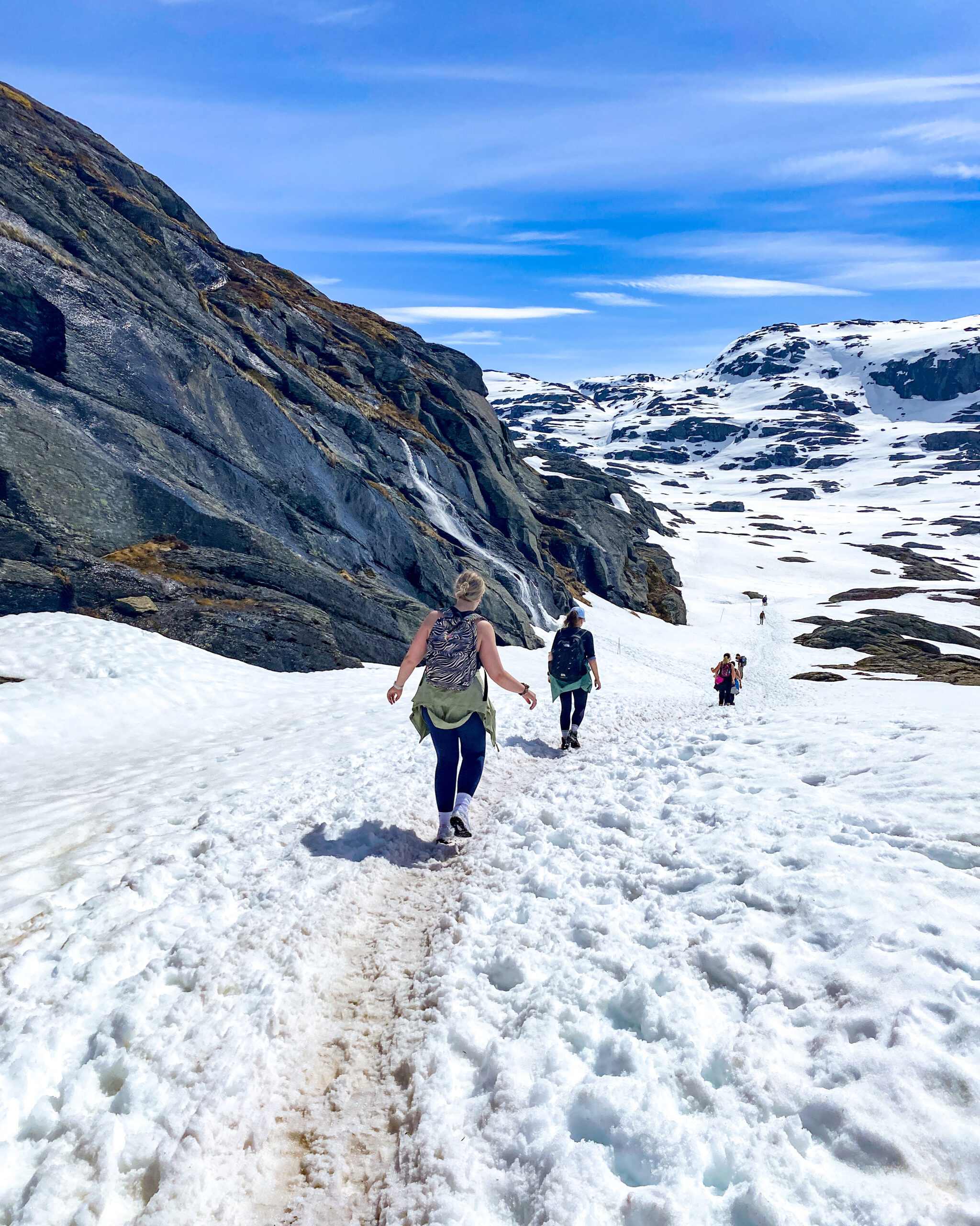 Hiking in Norway in the snow