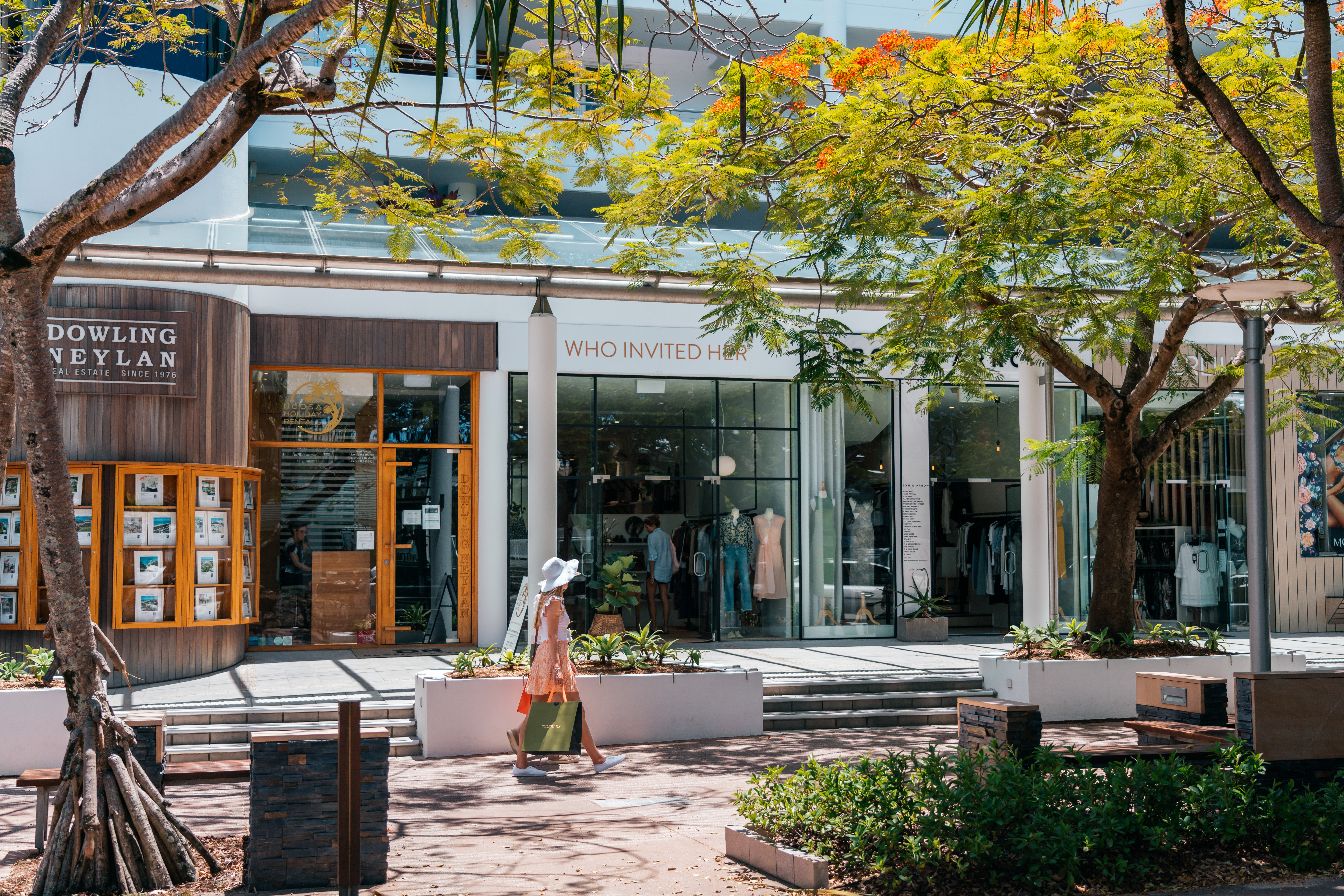 Shopping along the iconic street in Noosa